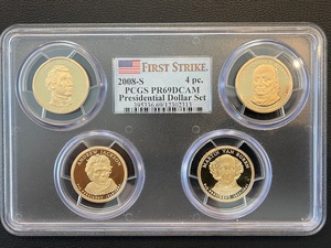 lot 63 image: 2008-S Presidential Dollar Set PCGS PR69 Deep Cameo