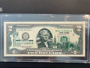 lot 67 image: $2 Dollar Bill New York