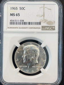 lot 79 image: 1965 Kennedy Half Dollar NGC MS65