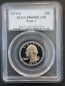 lot 82 image: 1979-S Washington Quarter Proof PCGS PR69 Deep Cameo Type 1