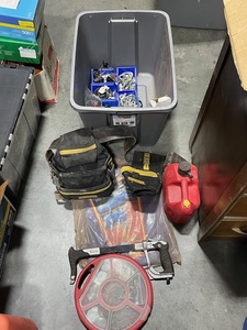 lot 87 image: Hand Tools and Hardware with Tote