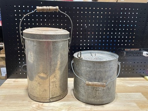 lot 11 image: Metal Minnow Bucket and Metal Pail