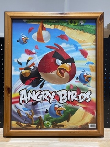 lot 33 image: Framed Angry Birds Poster