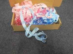 lot 3 image: 48 pc Pink & Blue Baby Pacifier Fav...