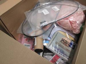lot 83 image: Box of Small Assorted Overstock Ite...