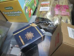 lot 106 image: Box of Small Assorted Overstock Ite...
