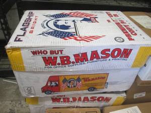 lot 182 image: Case of 5000 sheets WB Mason Flagsh...