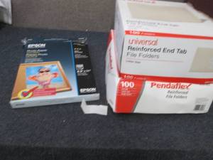 lot 188 image: Photo Paper , 2 Boxes File folders...