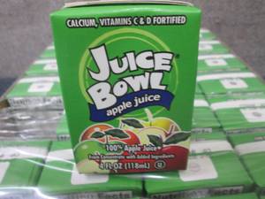 lot 257 image: 44- 4 oz Juice Bowl Apple Juice Jui...