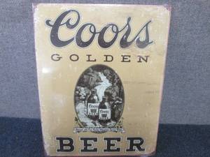 lot 400 image: Metal Coors Golden Sign 16x12.5 inc...