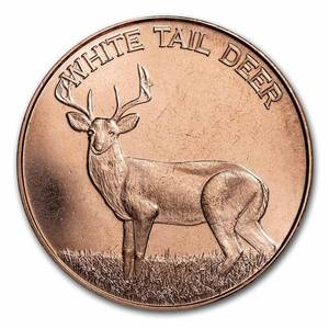 lot 68 image: Qty 5 1oz Copper Rounds Animal Related