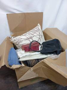 lot 82 image: Box Of Linens, Purses, And Tapestries