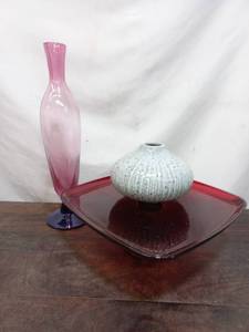 lot 84 image: Platter, Decanter, And Vase