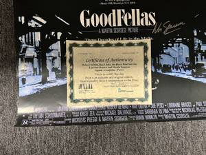 lot 100 image: Autographed and Authenticated GoodFellas Movie Poster. 58 Edition