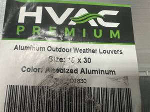 lot 138 image: Two New HVAC Premium Aluminum Outdoor Weather Louvers