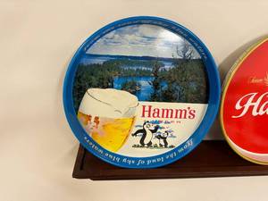lot 117 image: Trio of Hamms Beer Trays with Display Shelf