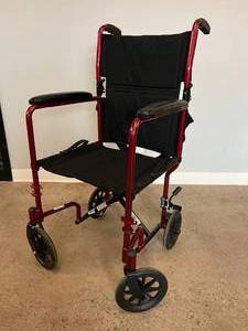MSRP $350 Nova 329R Lightweight Collapsible Transport Wheelchair 300lb Weight Capacity - Like New Condition