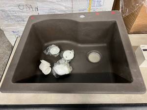 MSRP $500 25&nbspDrop In Single Basin Granite Composite Kitchen Sink - Used For A Short And Then Removed