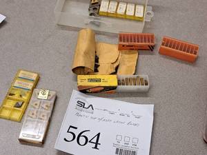 lot 564 image: Assorted Lathe Blades with Plastic Tote