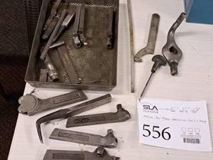 lot 556 image: Tool Pan with Tool Holders, Misc. Machining Tools and Parts