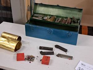 lot 553 image: Metal Tool Box with Misc. Machining Parts and Accessories