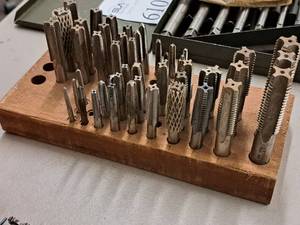 lot 609 image: Assorted Tap Bits 49-piece with Wood Storage Stand