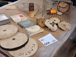 lot 666 image: Lot of (1 Basket) Assorted BuffingPolishing Wheels and Accessories