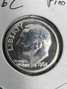 lot 41 image: 1962 US PROOF ROOSEVELT DIME