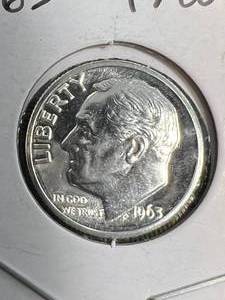 lot 50 image: 1963 US PROOF ROOSEVELT DIME