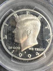 lot 56 image: 1994-S US KENNEDY SILVER HALF DOLLAR PCGS PR70DCAM
