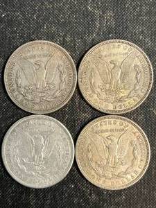 lot 64 image: 4 US MORGAN SILVER DOLLARS ALL 1921