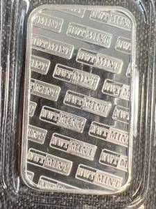 lot 75 image: 1 TROY OZ .999 FINE SILVER NW TERRITORIAL MINT BAR