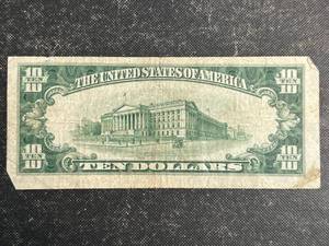 lot 90 image: 1934C US GREEN SEAL $10 FEDERAL RESERVE NOTE