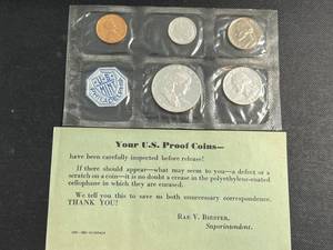lot 03A image: 1960 US PROOF SET IN ORIGINAL ENVELOPE
