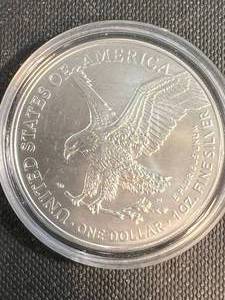 lot 17A image: 2023 AMERICAN SILVER EAGLE 1 TROY OZ .999 FINE SILVER IN AIRTITE