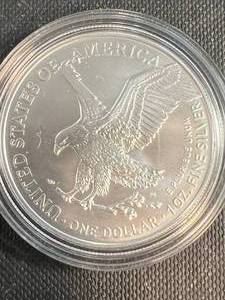 lot 19A image: 2023 AMERICAN SILVER EAGLE 1 TROY OZ .999 FINE SILVER IN AIRTITE