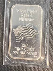 lot 20A image: 1 TROY OZ .999 FINE SILVER DONALD TRUMP WANTED FOR PRESIDENT BAR