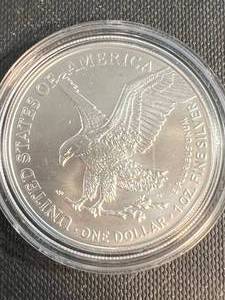 lot 23A image: 2023 AMERICAN SILVER EAGLE 1 TROY OZ .999 FINE SILVER IN AIRTITE