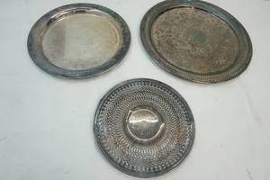 3 different silver platters