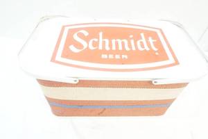 Vintage Schmidt beer picnic basket