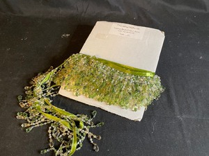 lot 314 image: 10 Yards of Teardrops Beaded Fringe Collection in Color Green and Gold
