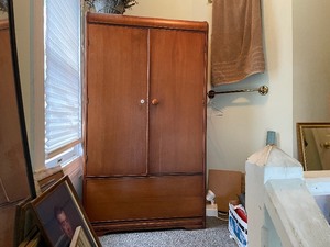 lot 270 image: Vintage Armoire with Rounded Top and Drawer