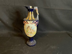 lot 277 image: Vintage Cobalt Blue and Porcelain Pitcher
