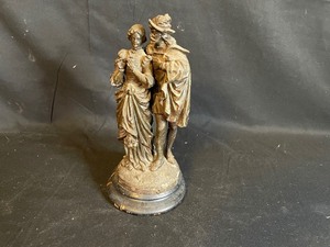 lot 280 image: Antique Spelter Figure Metal Victorian Statue Featuring Faust and Margarethe