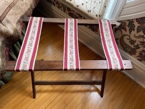 lot 241 image: Vintage Folding Luggage Rack 26L x 16W x 22T