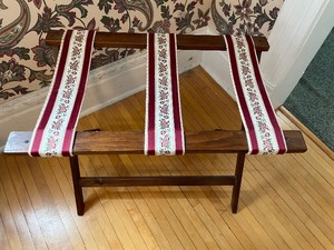 lot 242 image: Vintage Folding Luggage Rack 26L x 16W x 22T
