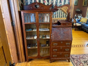 lot 201 image: Antique Victorian Side by Side Secretary