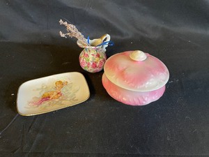 lot 203 image: Variety of Vintage Covered Bowl, Dish, and Small Pitcher