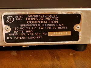 lot 324 image: Bunn-O-Matic Heavy Duty Commercial Pour-Over 120V 1Ph SS Coffee Brewer