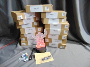 lot 111 image: 15 Pack Stitch Night Light, Lilo and Stitch 3D Led 16 Color Stitch Light Table Lamp Remote Intelligent Remote Control NEW